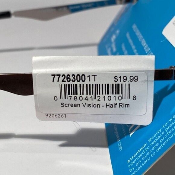 0582 Reading Glasses 1.25 Half Rim Black Blue Light Filtering - Picture 8 of 9